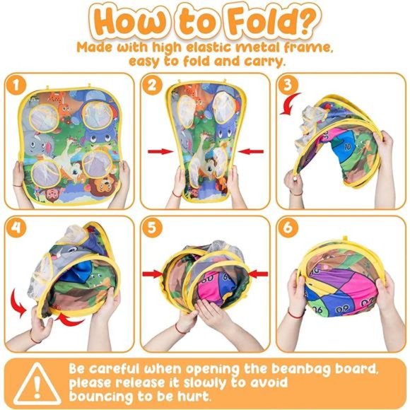 BeanBag Toss Game Kids Outdoor Toys,DoubleSided Foldable Cornhole Board Backyard - Picture 5 of 6